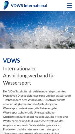 Vorschau der mobilen Webseite www.vdws.de, VDWS International