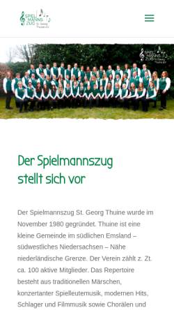 Vorschau der mobilen Webseite spielmannszug-thuine.de, Spielmannszug St. Georg Thuine