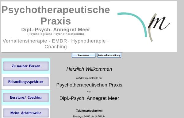 Vorschau von www.hypnosetherapie-konstanz.de, Verhaltenstherapie - Annegret Meer