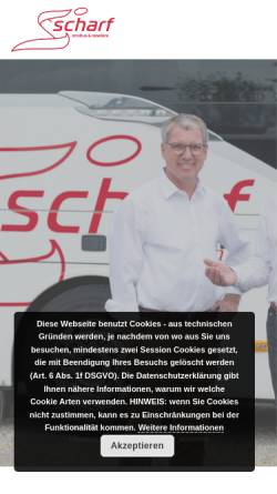 Vorschau der mobilen Webseite www.scharf-reisen.de, Scharf Omnibus und Reisebüro