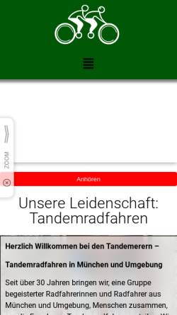 Vorschau der mobilen Webseite www.tandemerer.de, Die Tandemerer München
