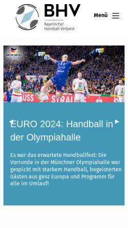 Vorschau der mobilen Webseite www.bhv-online.de, Bayerischer Handball-Verband