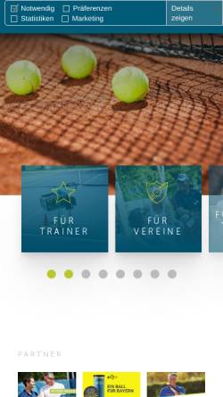 Vorschau der mobilen Webseite www.btv.de, Bayerischer Tennis-Verband e.V.