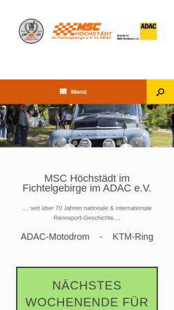 Vorschau der mobilen Webseite www.msc-hoechstaedt.de, MSC Höchstädt e.V. im ADAC