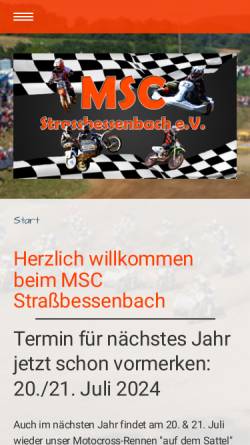 Vorschau der mobilen Webseite www.msc-strassbessenbach.de, MSC Straßbessenbach e.V.