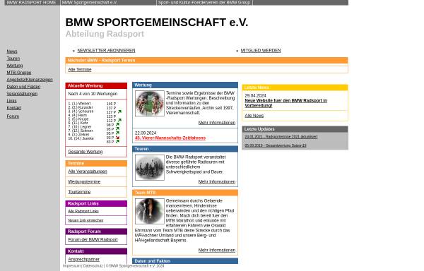 Vorschau von www.bmw-radsport.de, BMW Radsportgemeinschaft