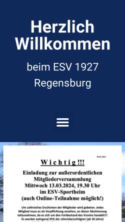 Vorschau der mobilen Webseite www.esv1927.de, ESV 1927 Regensburg - bikeSport