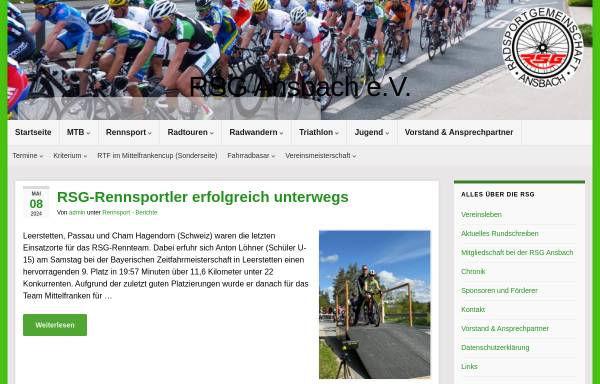 Vorschau von www.rsg-ansbach.de, Radsportgemeinschaft Ansbach e.V.