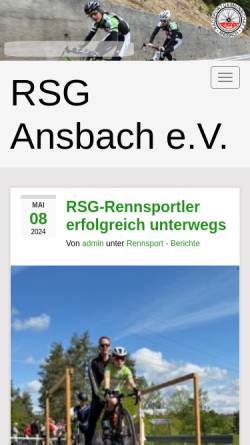 Vorschau der mobilen Webseite www.rsg-ansbach.de, Radsportgemeinschaft Ansbach e.V.