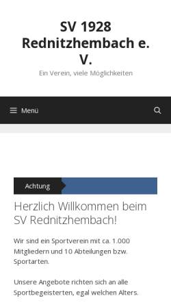Vorschau der mobilen Webseite www.sv-rednitzhembach.de, Sportverein Rednitzhembach