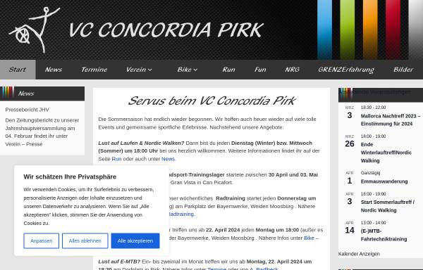 Vorschau von www.vcc-pirk.de, VC Concordia Pirk