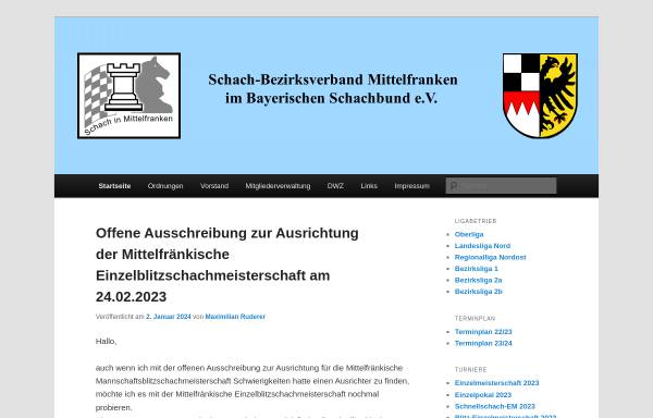 Vorschau von www.schach-mittelfranken.net, Schachbezirk Mittelfranken