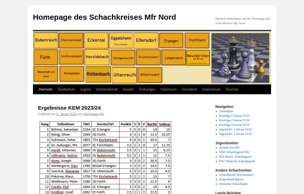 Vorschau von mfrnord.info, Schachkreis Mittelfranken-Nord