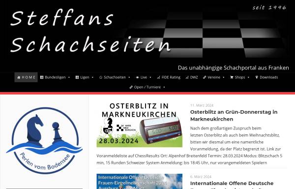 Vorschau von www.steffans-schachseiten.de, Steffans Schachseiten