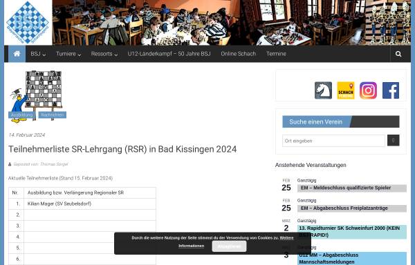 Vorschau von www.bayerische-schachjugend.de, Unterstützungsverein für das Jugendschach in Bayern e. V.