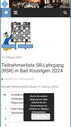 Vorschau der mobilen Webseite www.bayerische-schachjugend.de, Unterstützungsverein für das Jugendschach in Bayern e. V.