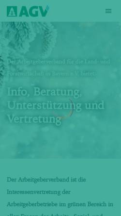 Vorschau der mobilen Webseite www.agv-bayern.de, AGV - Arbeitgeberverband für die Land- und Forstwirtschaft in Bayern e.V.
