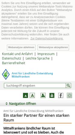 Vorschau der mobilen Webseite www.landentwicklung.bayern.de, Amt für Ländliche Entwicklung Mittelfranken