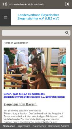 Vorschau der mobilen Webseite www.ziegenzucht-bayern.de, Landesverband Bayerischer Ziegenzüchter e.V.