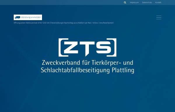 Vorschau von www.zts-betriebe.de, ZTS-Betriebe Plattling-Rötz