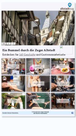 Vorschau der mobilen Webseite www.zug-altstadt.ch, Zuger Altstadt