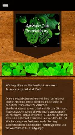 Vorschau der mobilen Webseite www.altstadt-pub-brb.de, Altstadt Pub Brandenburg an der Havel