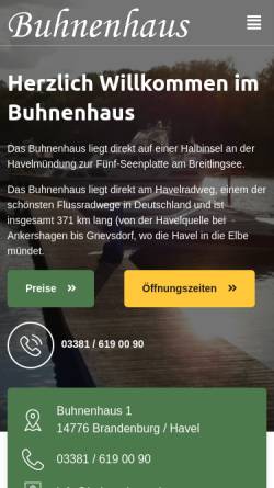 Vorschau der mobilen Webseite www.buhnenhaus.de, Buhnenhaus