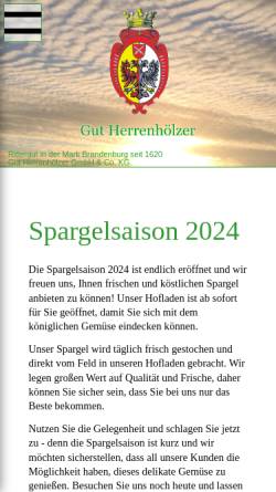 Vorschau der mobilen Webseite www.herrenhoelzer.de, Gut Herrenhölzer