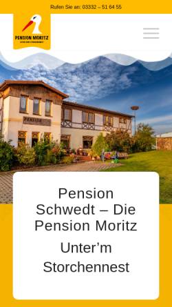 Vorschau der mobilen Webseite landpension-moritz.de, Pension Moritz