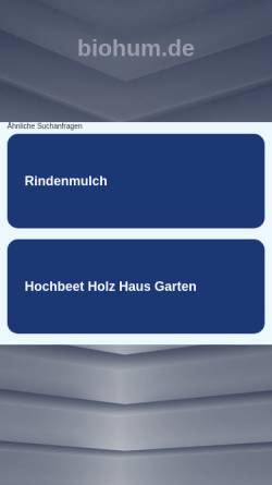 Vorschau der mobilen Webseite www.biohum.de, Biohum Meckenheim