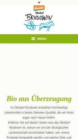 Vorschau der mobilen Webseite www.brodowin.de, Ökodorf Brodwin