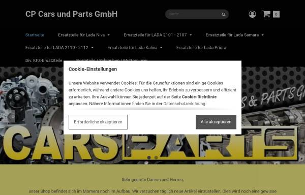 Vorschau von www.carsundparts-shop.de, CP Cars und Parts GmbH