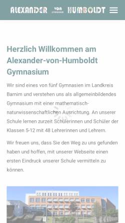 Vorschau der mobilen Webseite www.gymnasium-eberswalde.de, Gymnasium Eberswalde