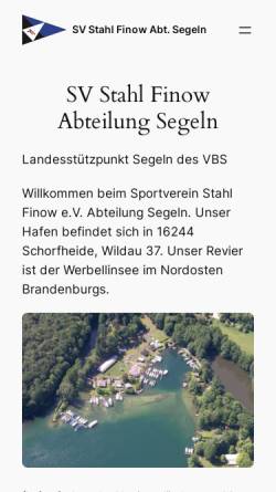 Vorschau der mobilen Webseite www.stahl-finow-segeln.de, Stahl Finow Segeln
