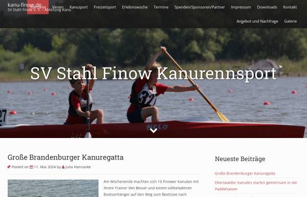 Vorschau von www.kanu-finow.de, SV Stahl Finow e.V. Abteilung Kanu