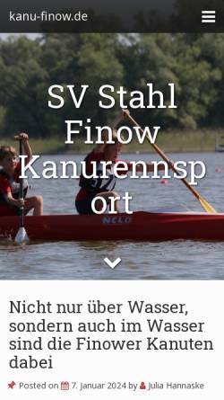 Vorschau der mobilen Webseite www.kanu-finow.de, SV Stahl Finow e.V. Abteilung Kanu