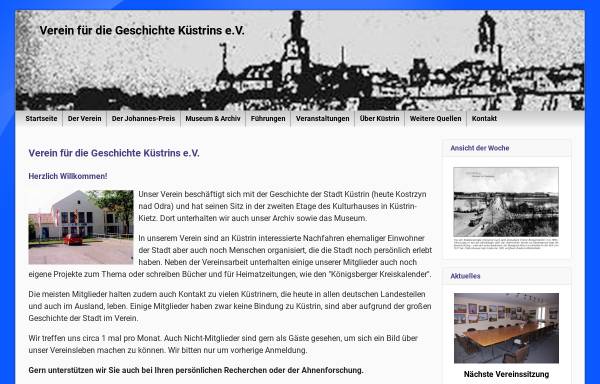 Vorschau von www.vfdgkuestrins.de, Verein für die Geschichte Küstrins e.V.