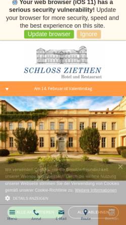 Vorschau der mobilen Webseite www.schlossziethen.de, Schloss Ziethen