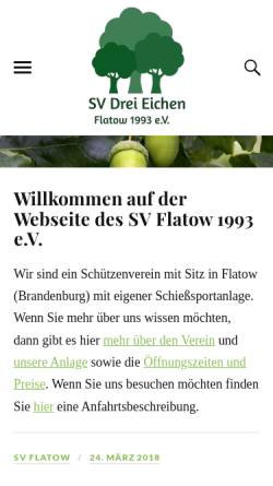 Vorschau der mobilen Webseite www.schuetzenverein-flatow.de, Schützenverein Drei Eichen Flatow 1993 e.V.