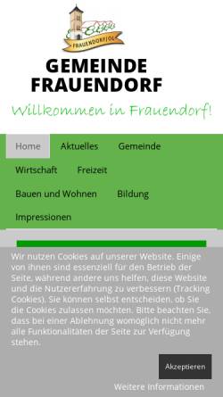 Vorschau der mobilen Webseite www.gemeinde-frauendorf.de, Frauendorf