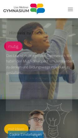 Vorschau der mobilen Webseite www.lise-meitner-schule.de, Lise-Meitner-Gymnasium