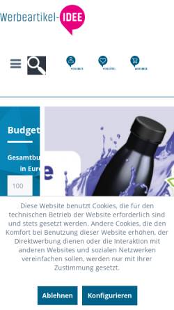 Vorschau der mobilen Webseite www.die-werbemittel-idee.de, Werbemittel Rainer Fuß