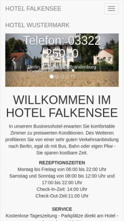 Vorschau der mobilen Webseite www.hotel-falkensee.de, Hotel Falkensee