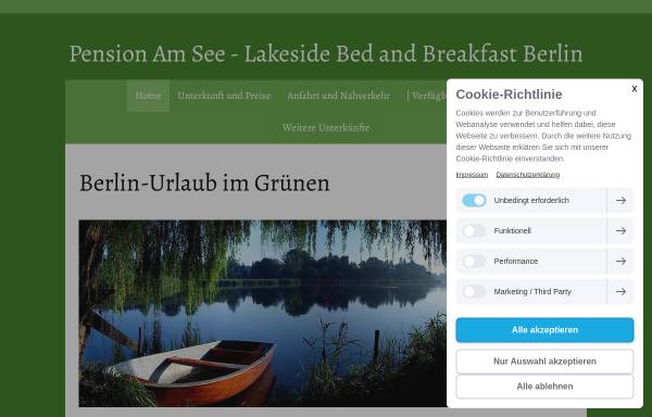 Pension Am See - Lakeside Bed and Breakfast Berlin