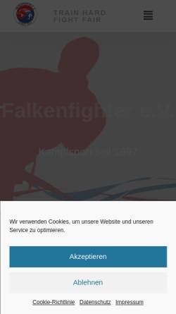 Vorschau der mobilen Webseite falkenfighter.de, Falkenfighter Tae Kwon Do