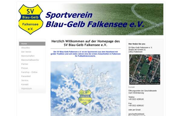 Vorschau von blaugelbfalkensee.de, SV Blau-Gelb Falkensee e.V.