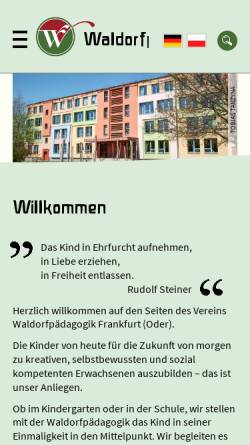 Vorschau der mobilen Webseite www.frankfurtoder.waldorf.net, Freie Waldorfschule - Frankfurt (Oder)