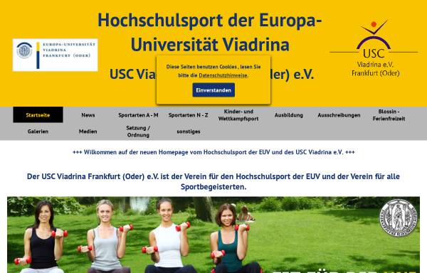 Vorschau von www.usc-viadrina.de, Universitätssportclub Viadrina e.V.