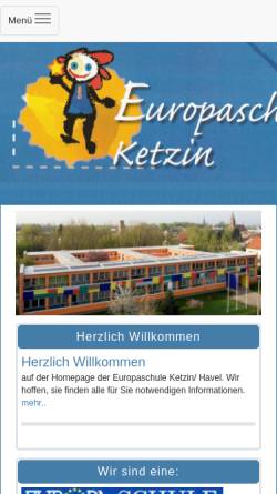 Vorschau der mobilen Webseite www.europaschule-ketzin.de, Europaschule Ketzin im Havelland
