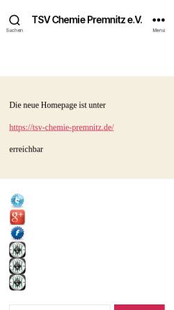 Vorschau der mobilen Webseite www.tsv-premnitz.de, TSV-Chemie Premnitz e.V.